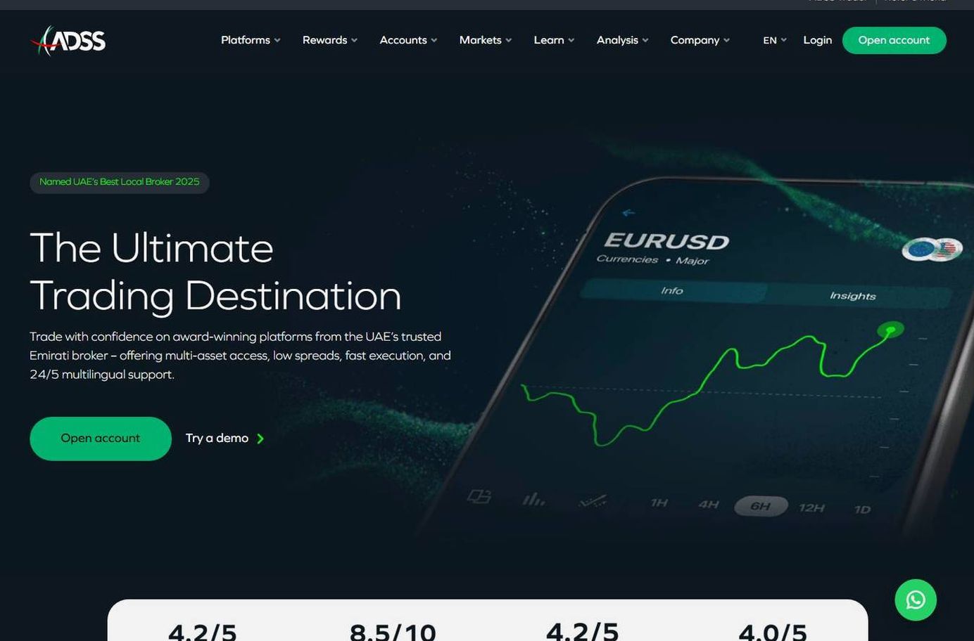 Screenshot of the ADSS website