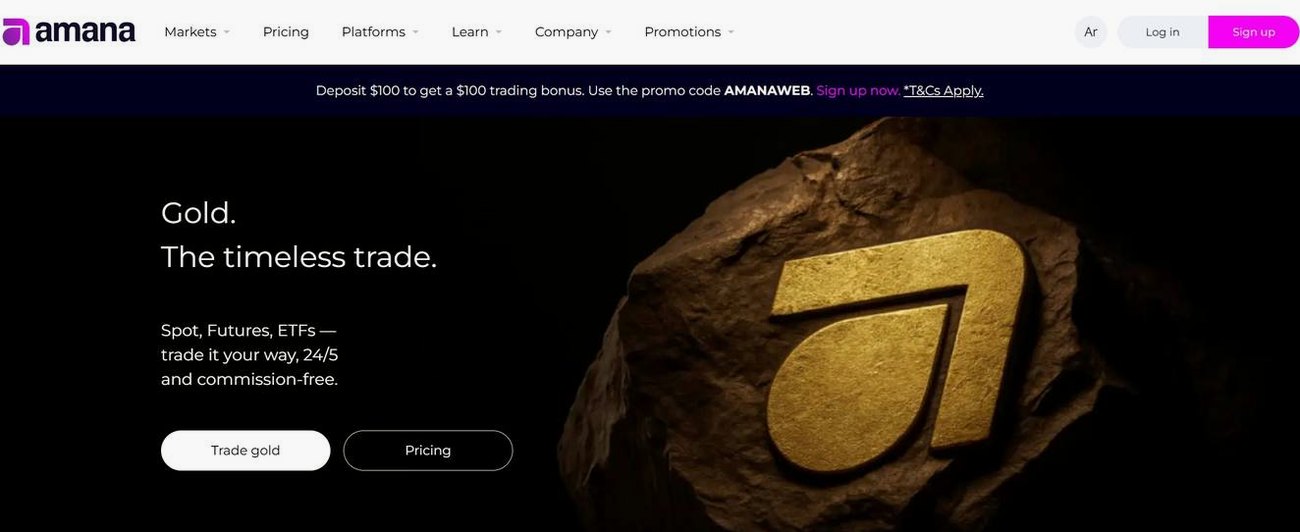 Screenshot of the Amana Capital website