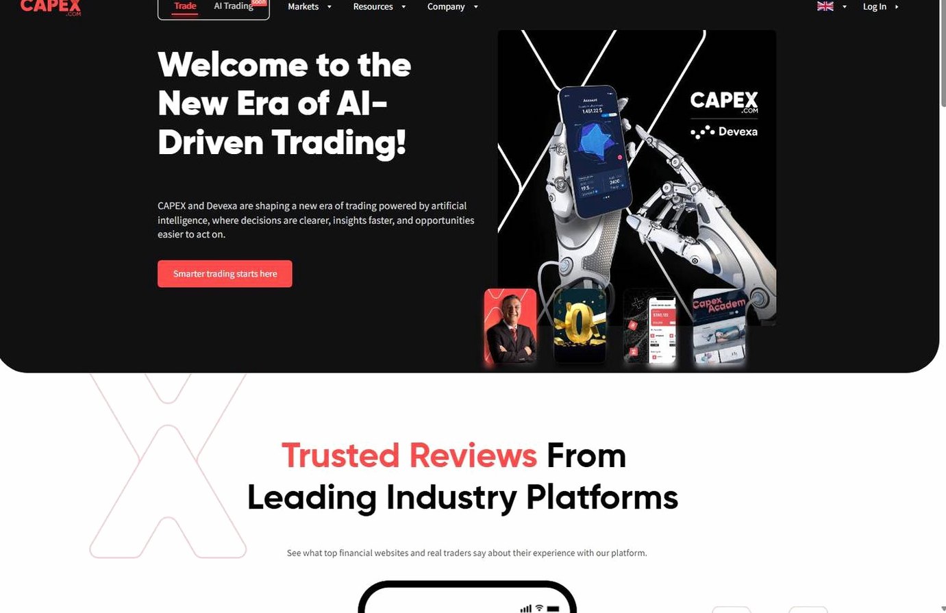 Screenshot of the CAPEX website