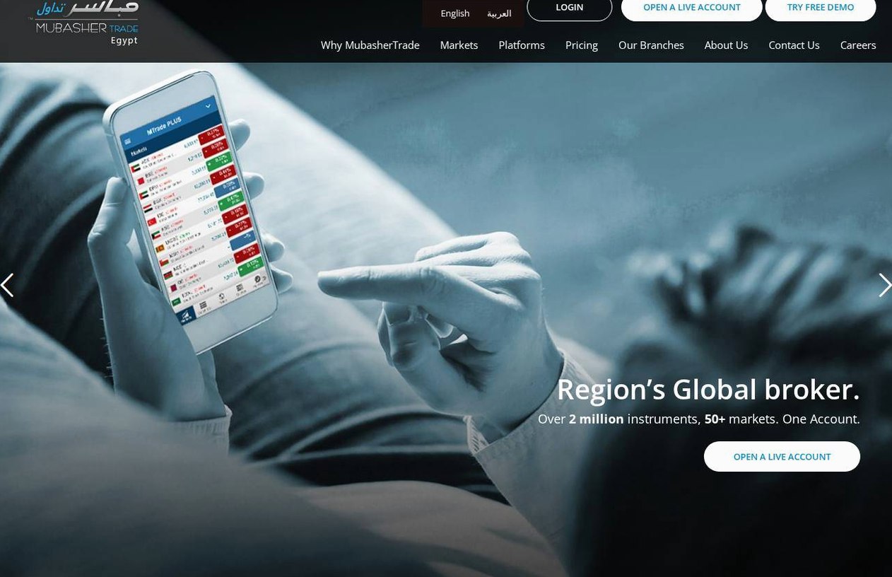 Screenshot of the Mubasher website