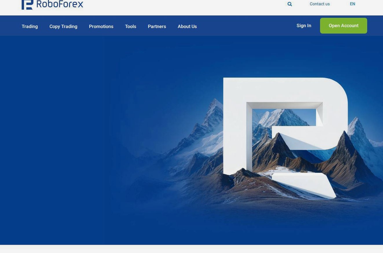 Screenshot of the RoboForex website