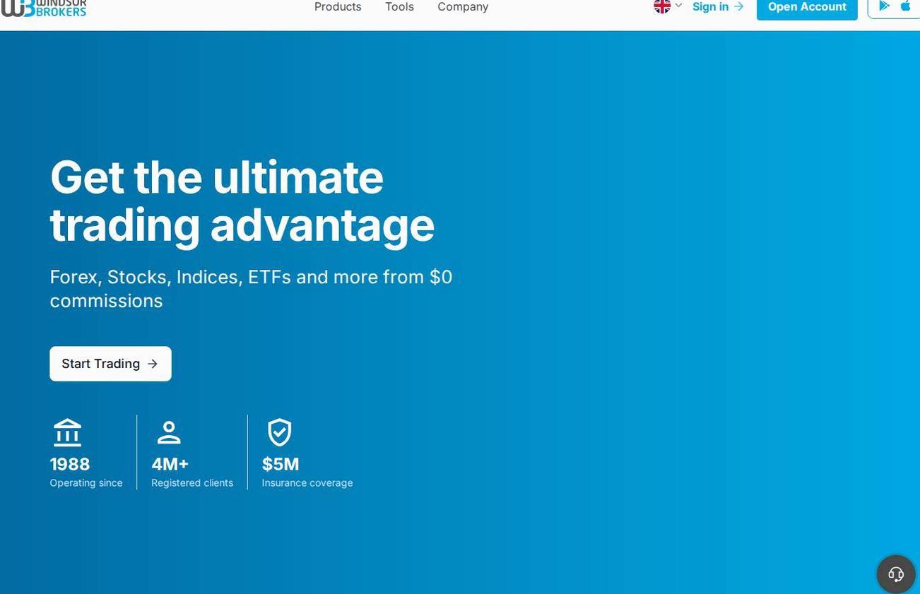 Screenshot of the Windsor Brokers website